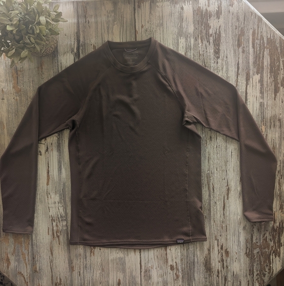 Patagonia Capilene Midweight Crewneck Cone Brown Mens Small - Picture 7 of 7